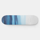 Blaue Meeresfarbe Abstraktes Meer Monogramm Skateboard (Horizontal)