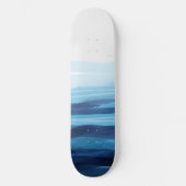 Blaue Meeresfarbe Abstraktes Meer Monogramm Skateboard (Vorderseite)