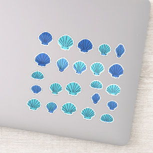 Blaue Meeresmuschel Aufkleber