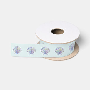 Blaue Meeresmuschel-Schleife Satinband