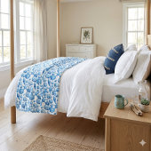 Blaue Meeresmuscheln. Maritim. Fleece-Decke Fleecedecke