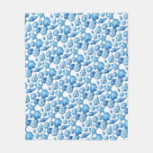 Blaue Meeresmuscheln. Maritim. Fleece-Decke Fleecedecke (Vorderseite)