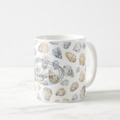 Blaue Meeresschalen vom Strand Kaffeetasse (VorderseiteRechts)
