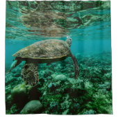 Blaue Meeresschildkröte Duschvorhang (Vorderseite)