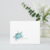 Blaue Meeresschildkröte Feiertagspostkarte (Stehend Vorderseite)