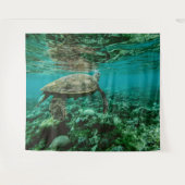 Blaue Meeresschildkröte Wandteppich (Vorderseite (Horizontal))