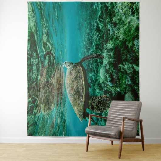 Blaue Meeresschildkröte Wandteppich (Beispiel)