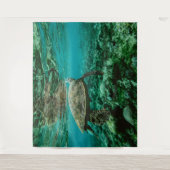 Blaue Meeresschildkröte Wandteppich (Vorderseite)