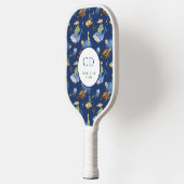 Blaue Meeresschildkröten Pickleball Schläger (Links)