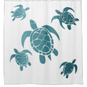 Blaue Meeresschildkröten - Weiße Küste Duschvorhang (Vorderseite)