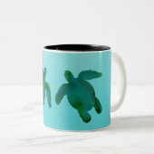 Blaue Meeresschildkröten Zweifarbige Tasse (VorderseiteRechts)
