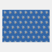 Blaue Meeressterne-Schatten Geschenkpapier Set (Vorderseite 3)