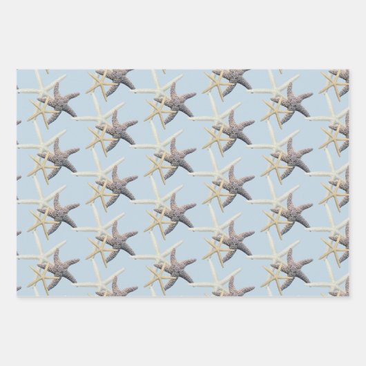 Blaue Meeressterne-Schatten Geschenkpapier Set (Vorderseite 2)