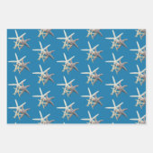 Blaue Meeressterne-Schatten Geschenkpapier Set (Vorderseite)