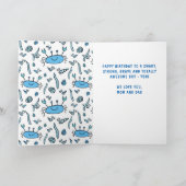 Blaue Meerestiere Krebse Muschel Junge Geburtstag Karte (Innenseite)