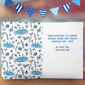 Blaue Meerestiere Krebse Muschel Junge Geburtstag  Karte