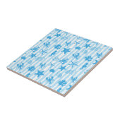 Blaue Meerestiere Nautische Doodle-Muster Fliese (Seite)