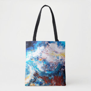 Blaue Meereswelle. Künstlerische Splash von hellen Tasche