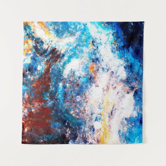 Blaue Meereswelle. Künstlerische Splash von hellen Wandteppich (Vorderseite (Horizontal))