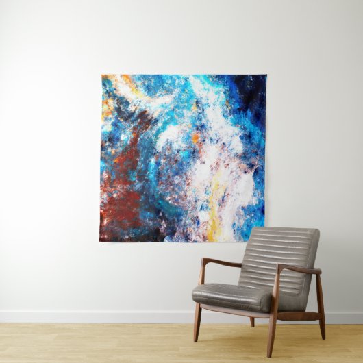 Blaue Meereswelle. Künstlerische Splash von hellen Wandteppich (Beispiel (Horizontal))