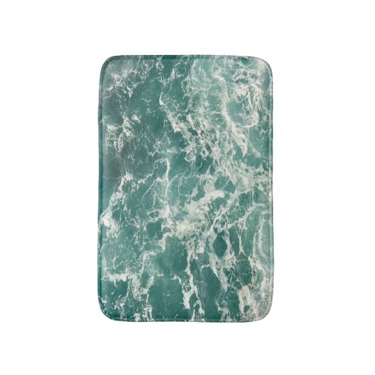 Blaue Meereswellen Badematte (Vorderseite Vertikal)