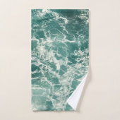 Blaue Meereswellen Badhandtuch Set (Handtuch)