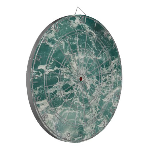 Blaue Meereswellen Dartscheibe (Vorderseite Links)