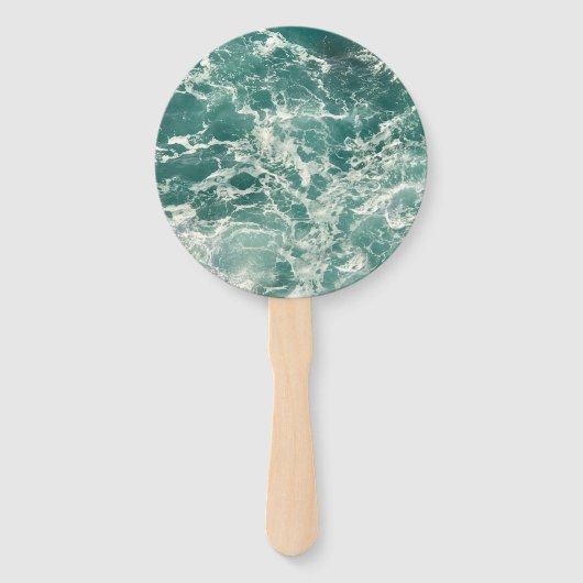 Blaue Meereswellen Fächer (Rückseite)