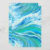 Blaue Meereswellen Feiertagskarte (Vorne/Hinten)