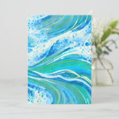 Blaue Meereswellen Feiertagskarte (Stehend Vorderseite)