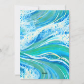 Blaue Meereswellen Feiertagskarte (Rückseite)