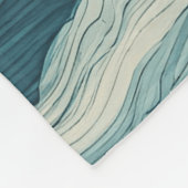 Blaue Meereswellen Fleecedecke (Ecke)