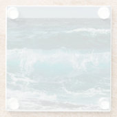 Blaue Meereswellen   Glasuntersetzer (Rückseite)