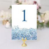 Blaue Meereswellen Hochzeiten Tischnummer