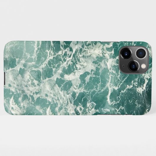 Blaue Meereswellen iPhone Hülle (Rückseite (Horizontal))