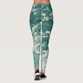 Blaue Meereswellen Leggings (Rückseite)