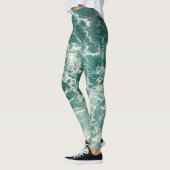 Blaue Meereswellen Leggings (Links)