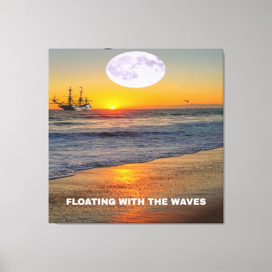 Blaue Meereswellen Leinwanddruck (Vorderseite)