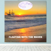 Blaue Meereswellen Leinwanddruck (Insitu (Holzboden))