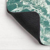 Blaue Meereswellen Mousepad (Ecke)