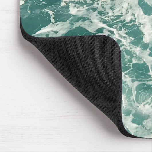 Blaue Meereswellen Mousepad (Ecke)