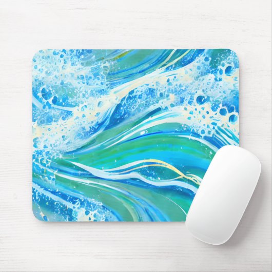 Blaue Meereswellen Mousepad (Mit Mouse)