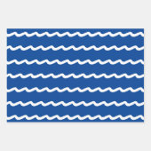 Blaue Meereswellen Muster modern Geschenkpapier Set (Vorderseite 2)