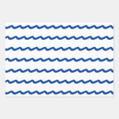 Blaue Meereswellen Muster modern Geschenkpapier Set (Vorderseite)
