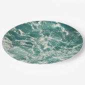 Blaue Meereswellen Pappteller (Schrägansicht)