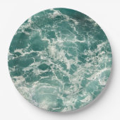 Blaue Meereswellen Pappteller (Vorderseite)