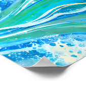 Blaue Meereswellen Poster (Ecke)