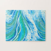 Blaue Meereswellen Puzzle (Horizontal)