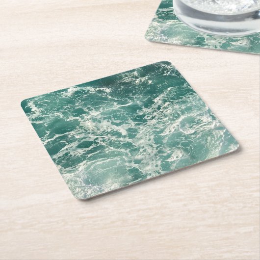 Blaue Meereswellen Rechteckiger Pappuntersetzer (angewinkelt)