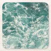 Blaue Meereswellen Rechteckiger Pappuntersetzer (Vorderseite)